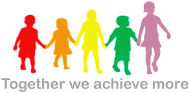 A graphical image of students Together We Achieve More